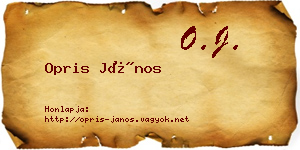 Opris János névjegykártya